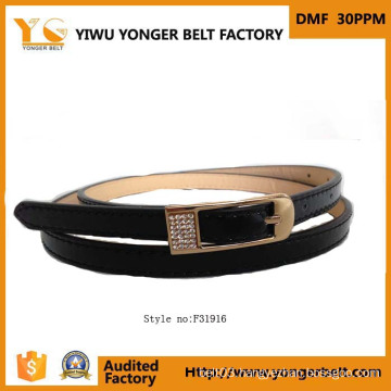 Black Genuine Leather Rhinestone Western Belt